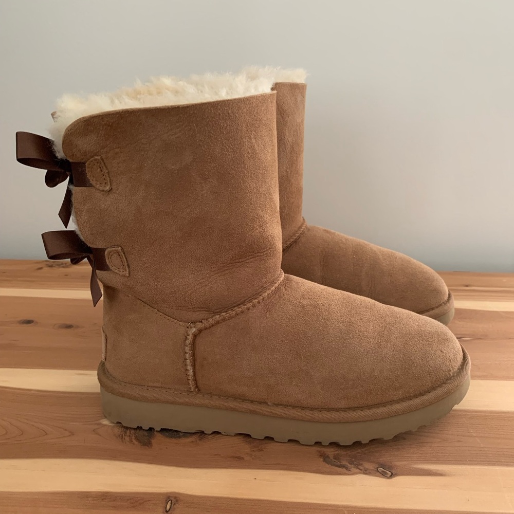 UGG Brown Suede Boots with Bows